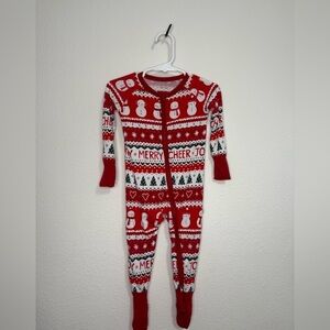 Little Sleepies Red Holiday Cheer Kids Footie